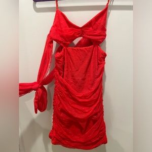 Red mini bodycon dress